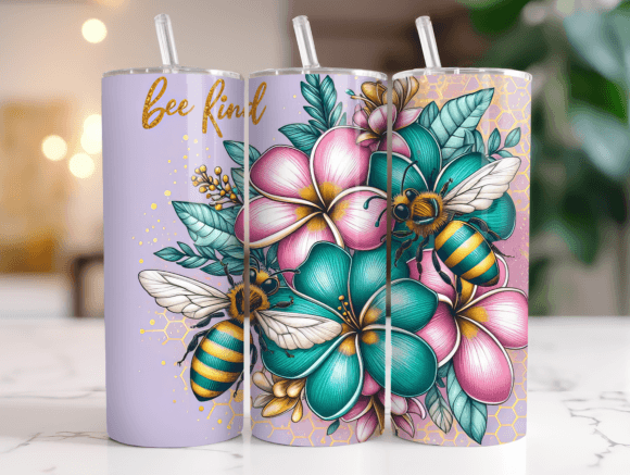 Bee Kind Positive Affirmations Tumbler Graphics