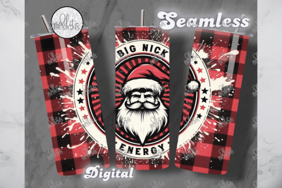 Big Nick Energy Retro Plaid Tumbler Wrap Graphics