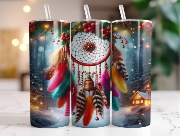 Christmas Dreamcatcher Tumbler Wrap Graphics