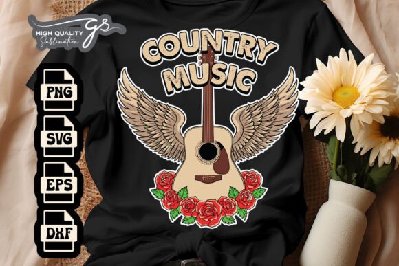 Country Music Guitar Happy Moments SVG Graphics