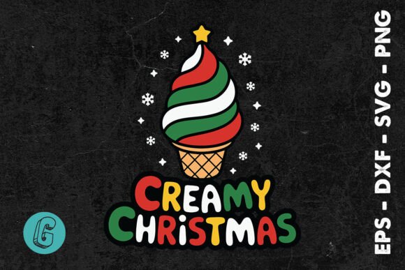 Creamy Christmas Ice Cream SVG: Graphics & Print Templates