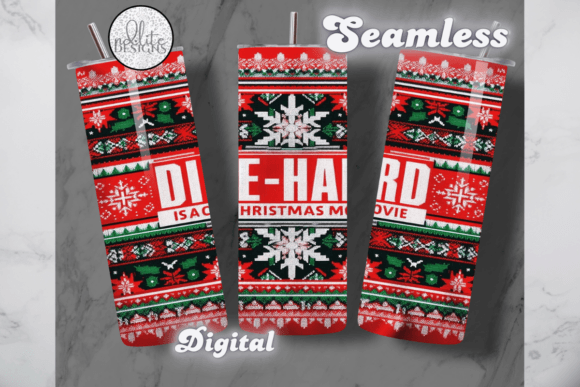 Die Hard Ugly Xmas Sweater Tumbler Wrap Graphics