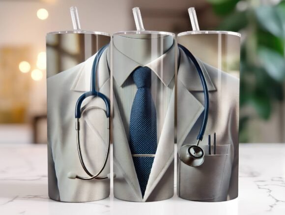 Doctor Uniform 20 Oz Tumbler Wrap PNG