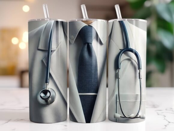 Doctor Uniform 20oz Tumbler Wrap PNG Graphics