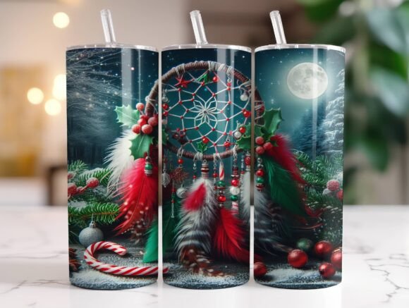 Dreamcatcher 20oz Christmas Tumbler Wrap Graphics