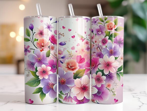 Floral Harmony Burst: Tumbler Wraps & Graphics