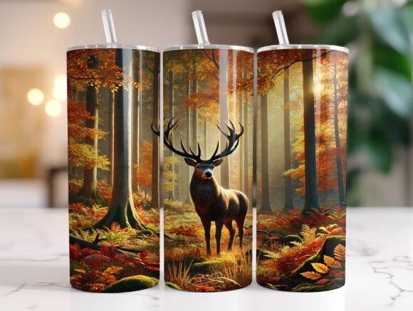 Hunting Camo Deer Tumbler Wrap Graphics