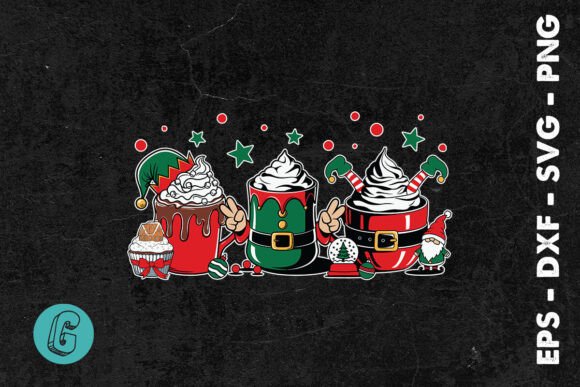 Merry Christmas Food Latte Coffee SVG: Graphics for Print Templates