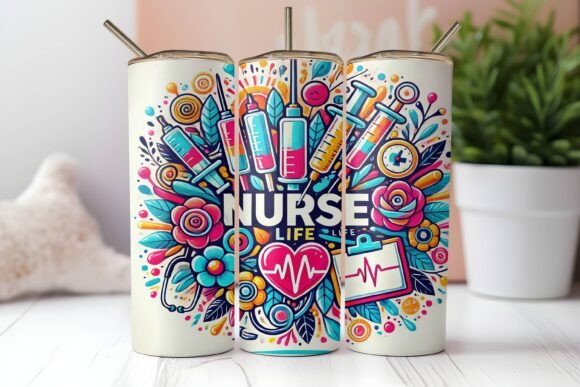 Motivational Nursing Life Tumbler Wrap Graphics