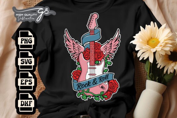 Music Guitar Rock and Roll SVG for Crafts & Graphics
