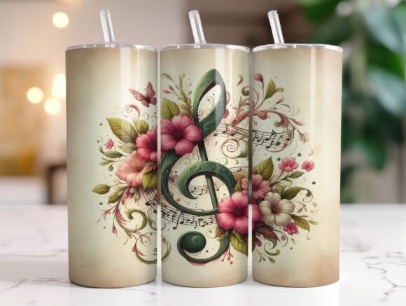 Music Notes Tumbler Wrap Graphics