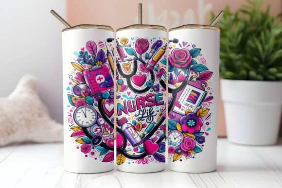 Nursing Life Tumbler Sublimation Wrap: Graphics for Purpose-Driven Tumbler Wraps